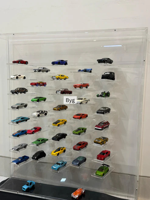1/64 Diecast Car Display – 48 compartments | Magnetic Cover | Wall-Mount/Freestanding