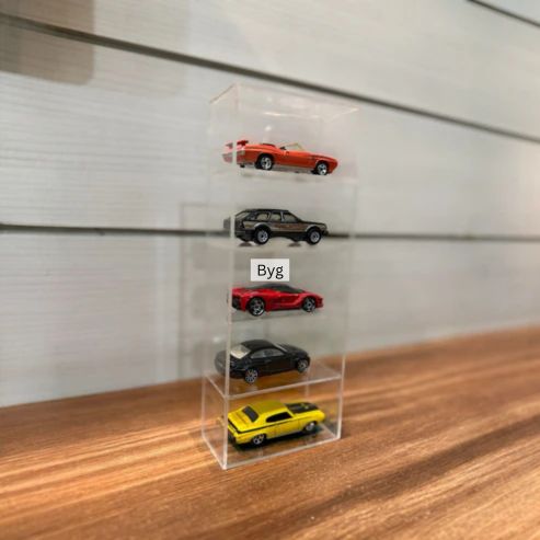 Hotwheels organizer 5 compartments Transparent 1:64