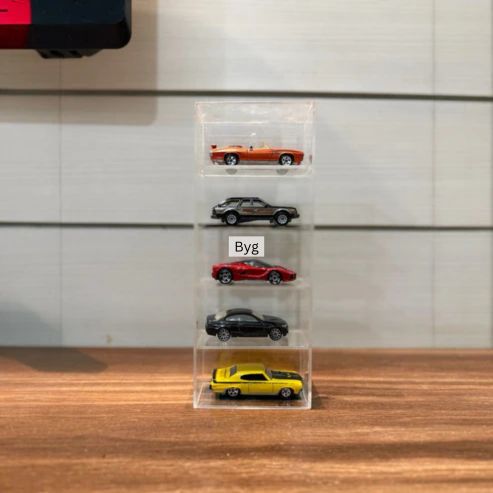 Hotwheels organizer 5 compartments Transparent 1:64