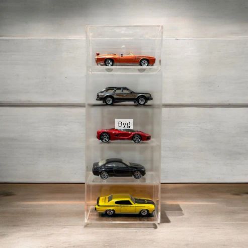 Hotwheels organizer 5 compartments Transparent 1:64