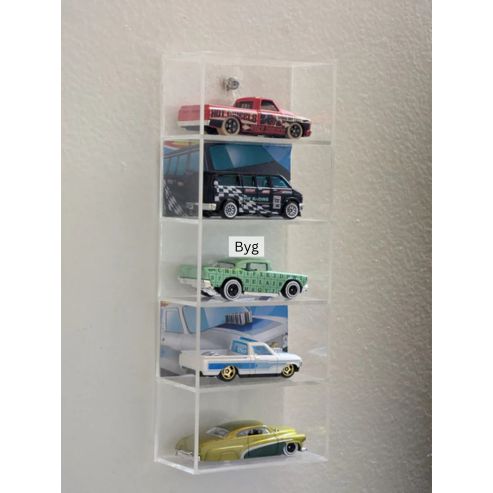 Hotwheels organizer 5 compartments Transparent 1:64