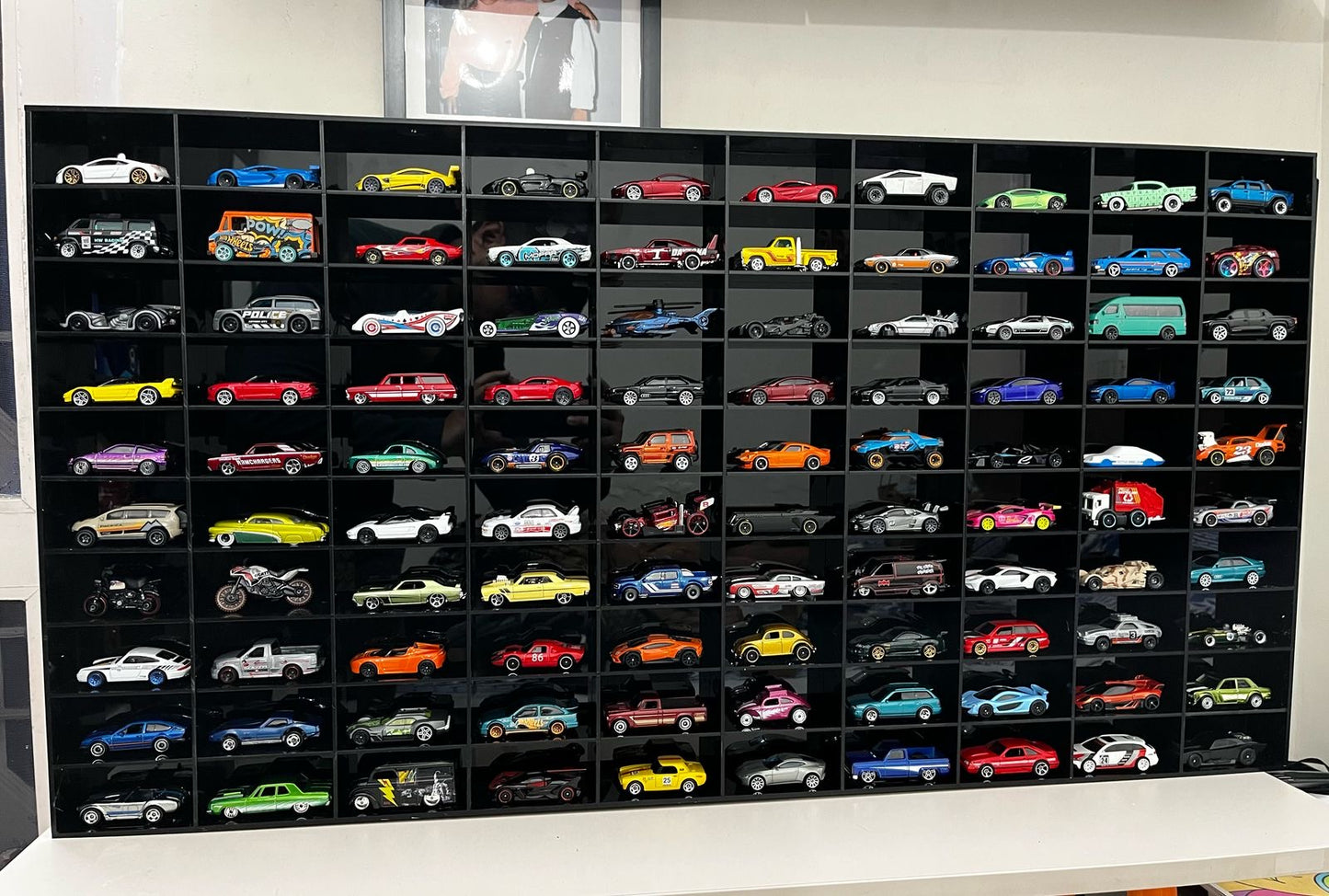 100 Compartments Hotwheels organizer Black 1:64 without cover