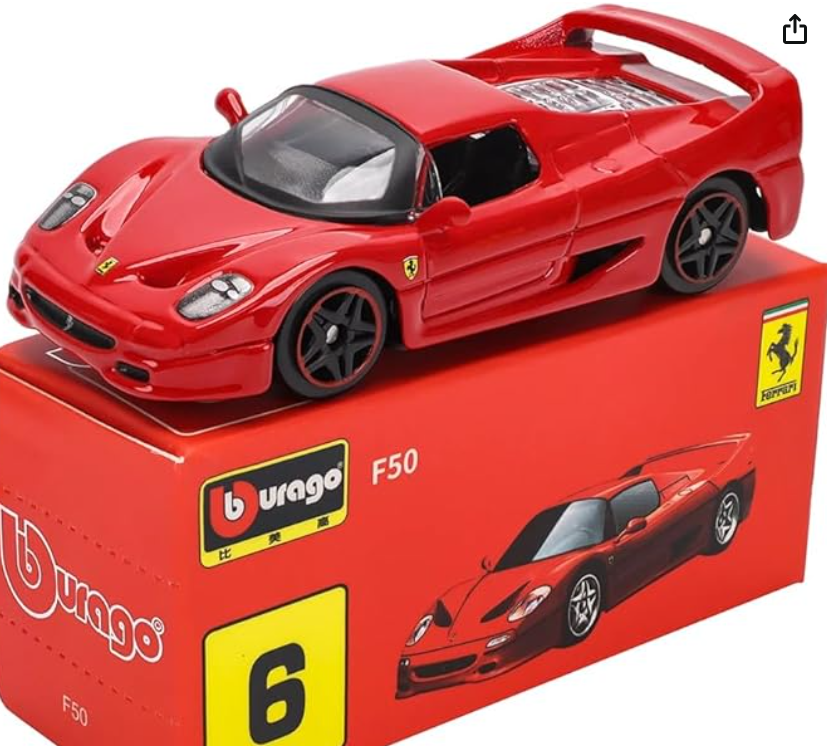 Bburago- Ferrari F50 (Red) 1:64 Scale
