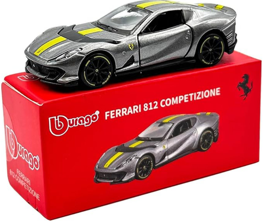 Bburago- Ferrari 812 Competizione (Silver) 1:64 Scale – BYG