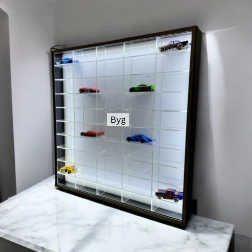 50 compartments Hotwheels organizer with Led lights. 1/64