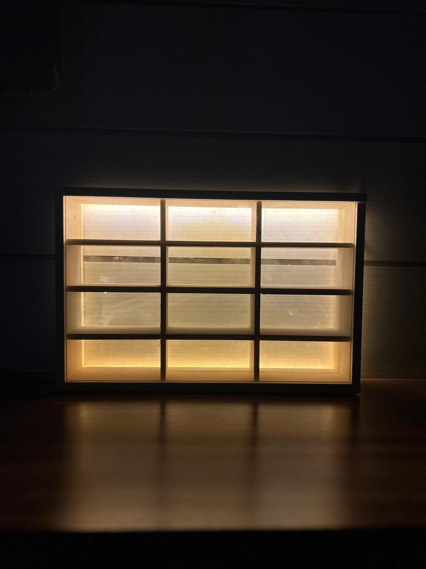 12 compartments Led Wooden Organizer for Hotwheels with sliding cover