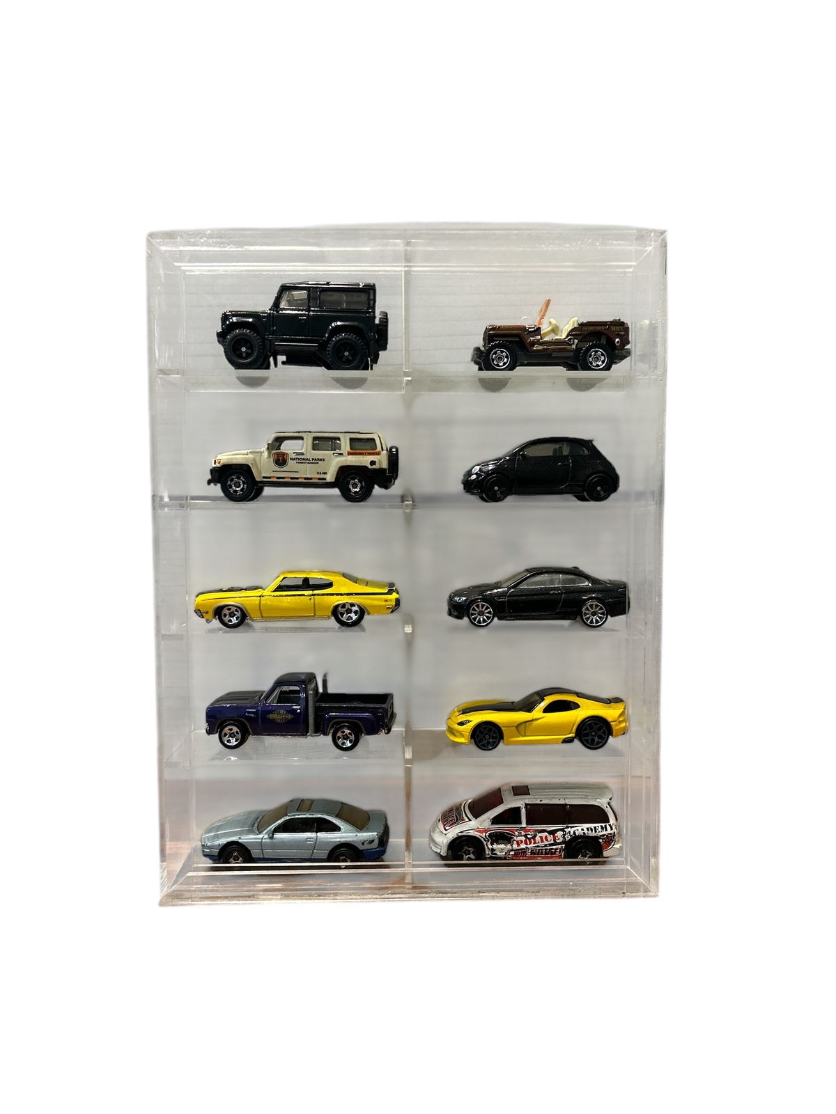 10 compartments Hotwheels organizer Transparent with sliding cover 1/64