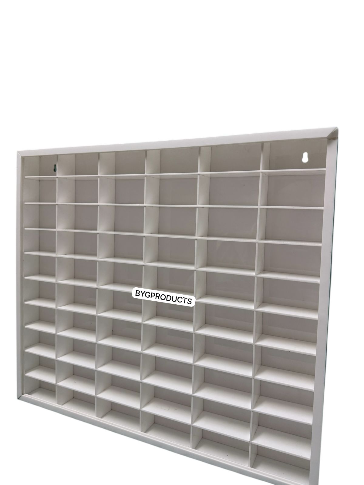 60 Compartments Hotwheels display white with Sliding cover