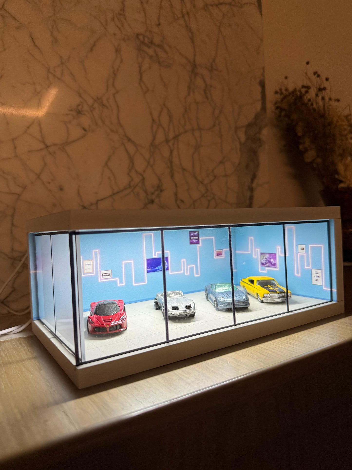 Luxury Miniature Car Showroom for 1:24, 1:43 & 1:64 Models (BLUE)