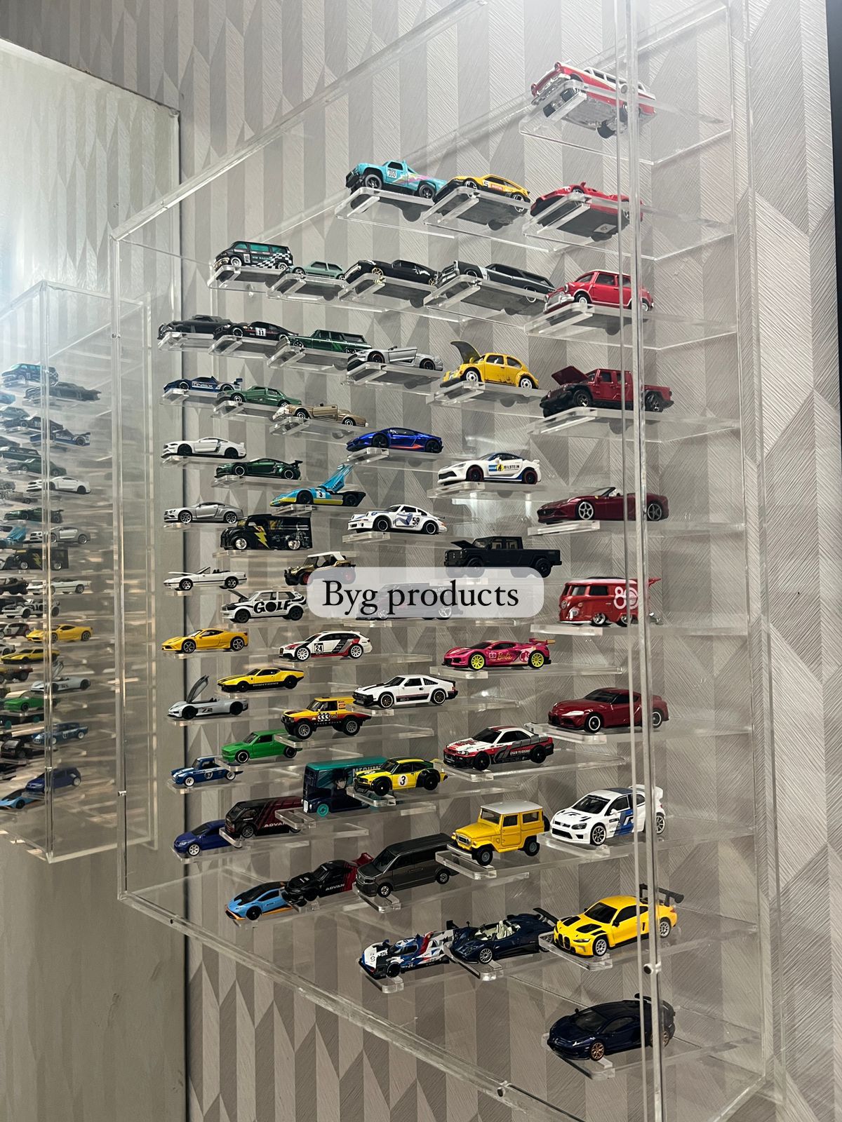 1/64 Diecast Car Display – 48 compartments | Magnetic Cover | Wall-Mount/Freestanding