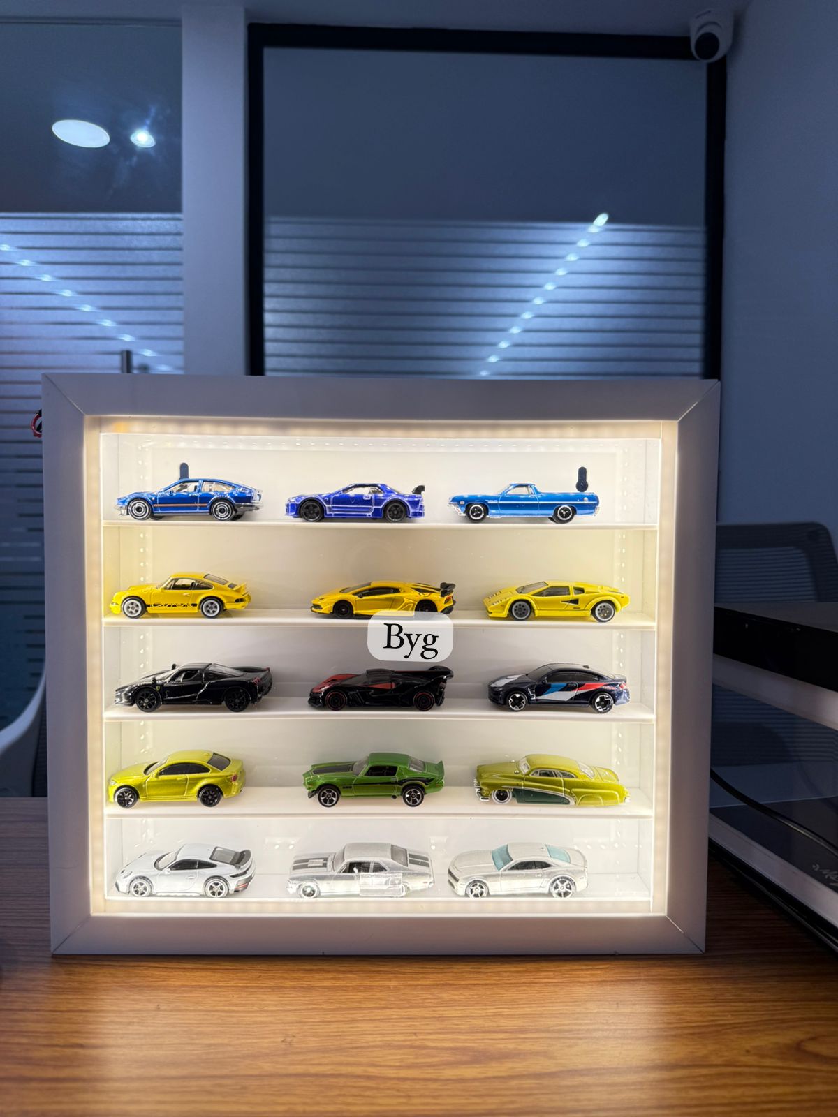 Premium Hotwheels Showcase with Led and sliding cover.