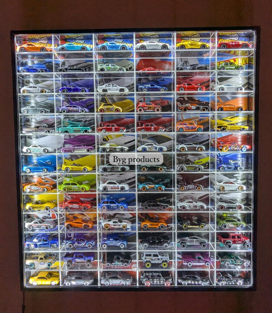 78 compartments Hotwheels organizer with Led Lights 1/64