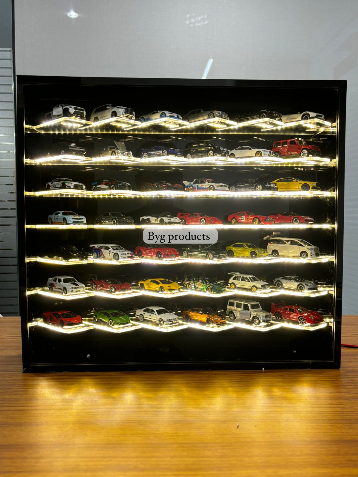 Premium Led Cross Display For Hotwheels, Mini GT, Match box ( 42 car storage )
