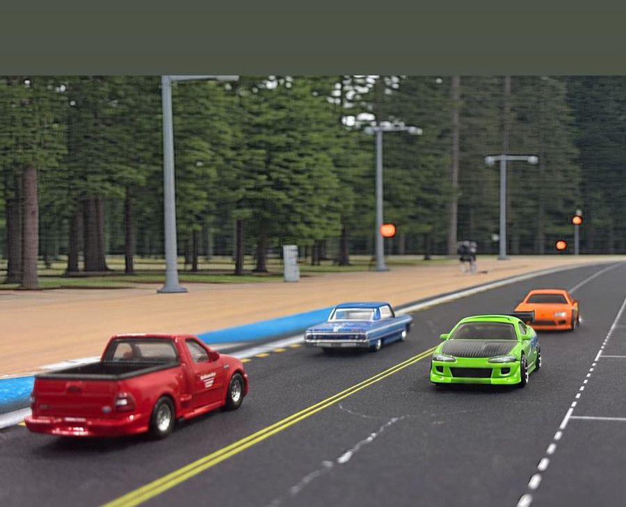 Beach Drive - PARKING Rubber MAT (60cm x 30cm ) Suitable for Hotwheels ( scale 1:64)