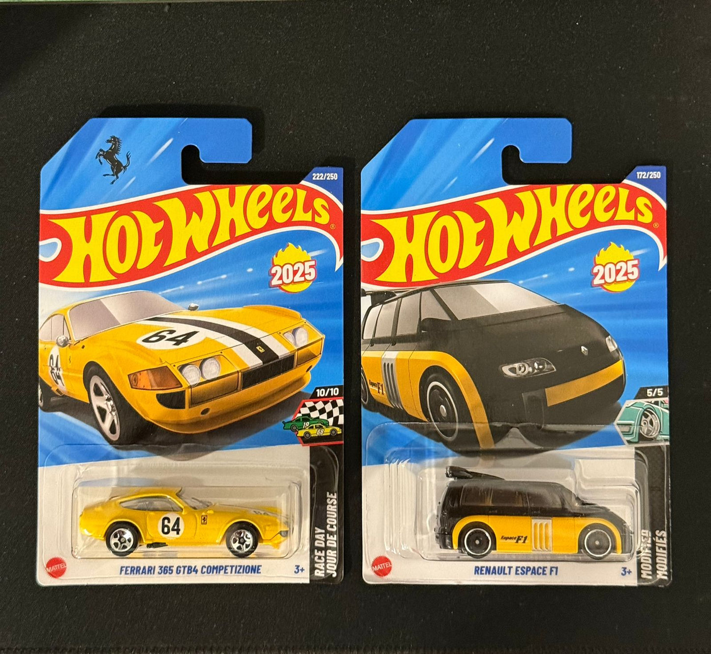 HOTWHEELS- FERRARI 365 GTB4 COMPETIZIONE, RENAULT ESPACE F1