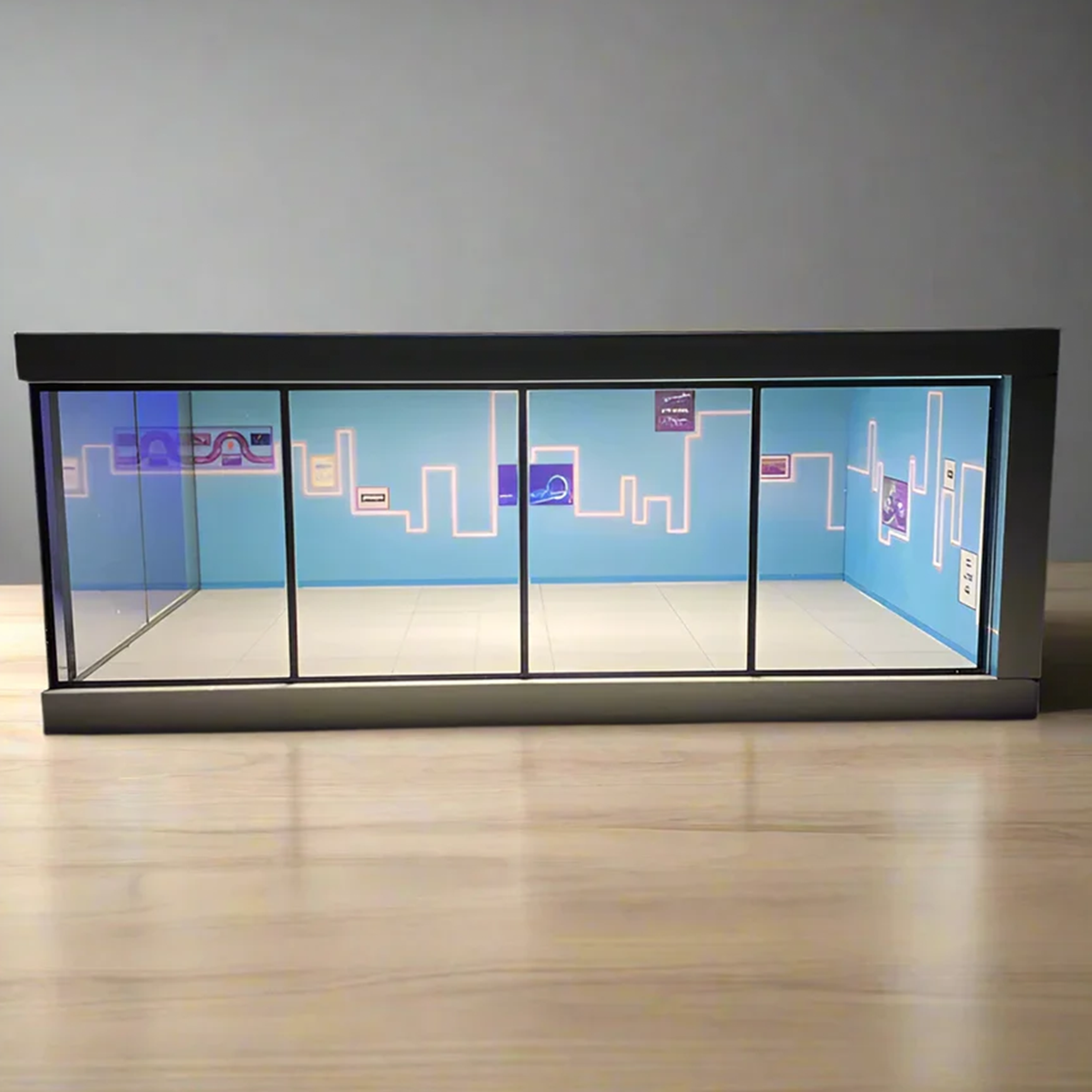 Luxury Miniature Car Showroom for 1:24, 1:43 & 1:64 Models (BLUE)