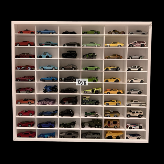 60 Compartments Hotwheels display white with Sliding cover