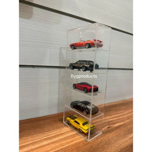 Hotwheels organizer 5 compartments Transparent 1:64