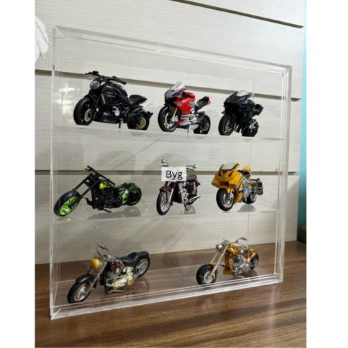 Transparent organizer for scale model Motor Bikes 1:18