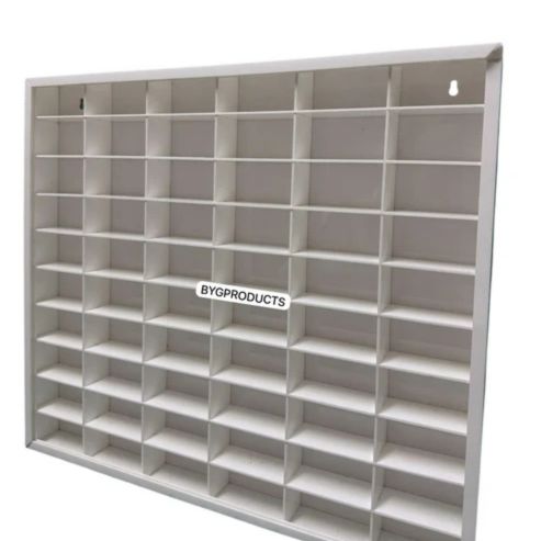60 Compartments Hotwheels display white with Sliding cover