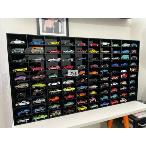 100 Compartments Hotwheels organizer Black 1:64 without cover