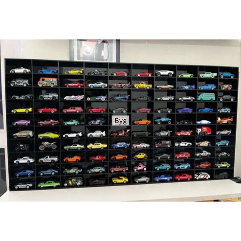 100 Compartments Hotwheels organizer Black 1:64 without cover