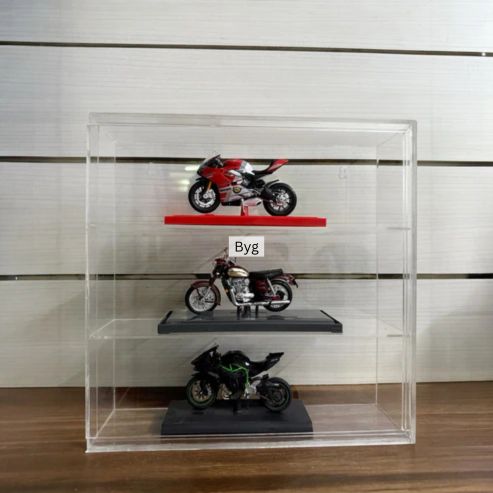 Transparent organizer for scale model Motor Bikes 1:18