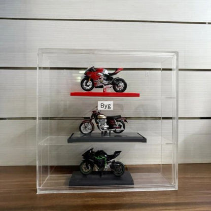 Transparent organizer for scale model Motor Bikes 1:18
