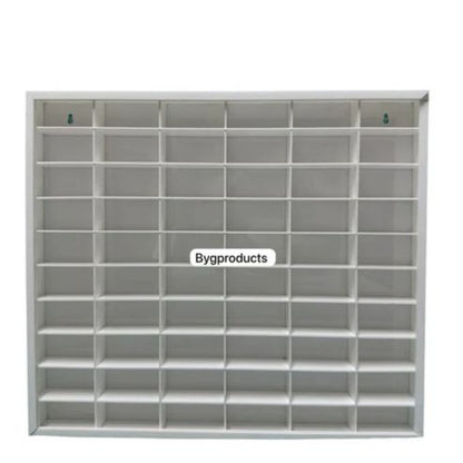 60 Compartments Hotwheels display white with Sliding cover