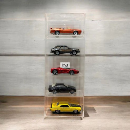 Hotwheels organizer 5 compartments Transparent 1:64
