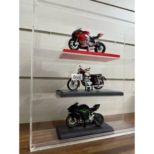 Transparent organizer for scale model Motor Bikes 1:18