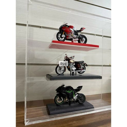 Transparent organizer for scale model Motor Bikes 1:18