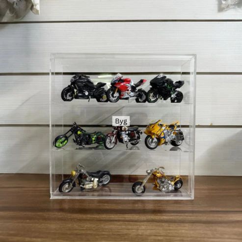 Transparent organizer for scale model Motor Bikes 1:18
