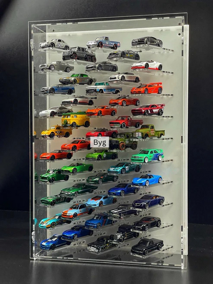 1/64 Diecast Car Display – 48 compartments | Magnetic Cover | Wall-Mount/Freestanding