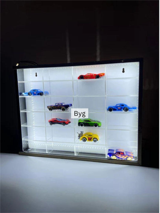 24 compartments Hotwheels organizer with Led Lights. 1/64