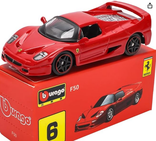 Bburago- Ferrari F50 (Red) 1:64 Scale