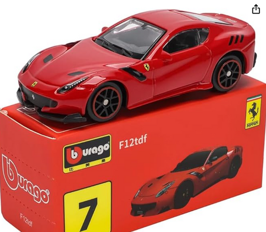 Bburago- Ferrari F12tdf (Red) 1:64 Scale