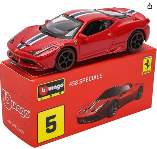 Bburago- Ferrari 458 Speciale (Red) 1:64 Scale