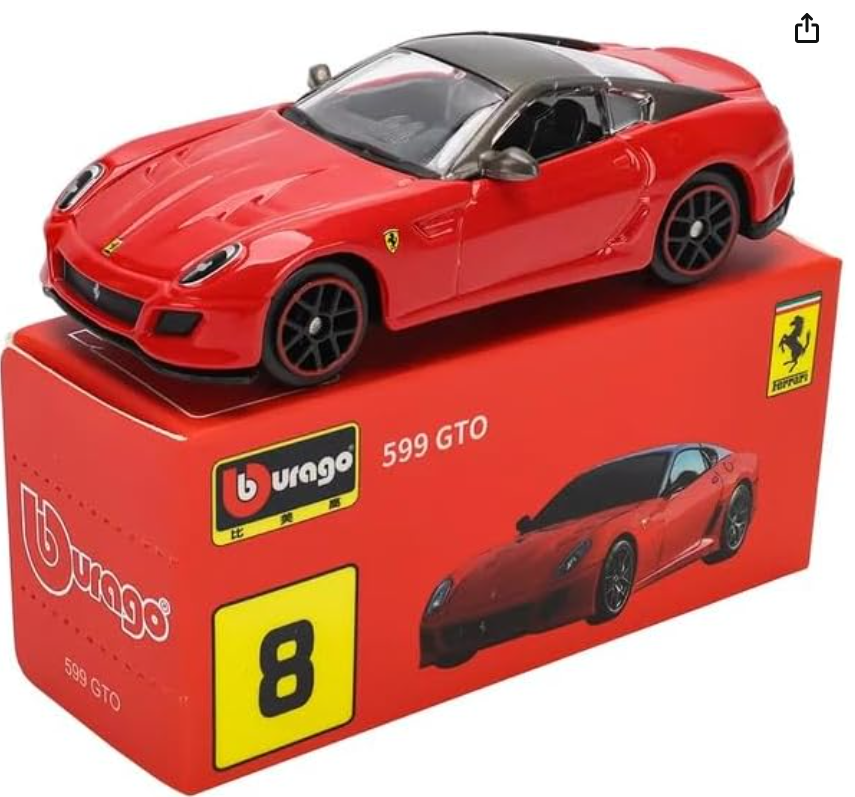 Bburago- Ferrari 599 GTO (Red) 1:64 Scale