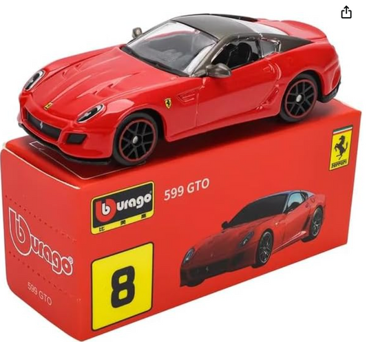 Bburago- Ferrari 599 GTO (Red) 1:64 Scale