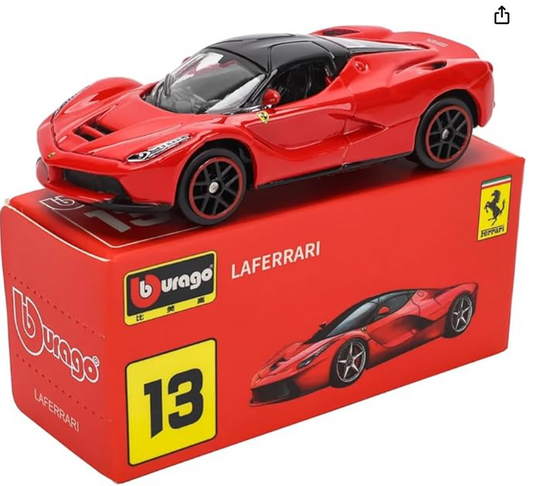 Bburago- Ferrari LAFERRARI (Red) 1:64 Scale