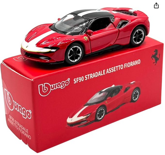Bburago- SF90 Stardale Assestto Fiorano (Red) 1:64 Scale