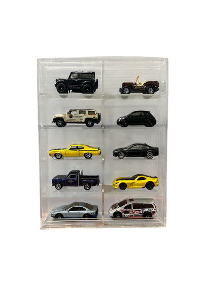 10 compartments Hotwheels organizer Transparent with sliding cover 1/64