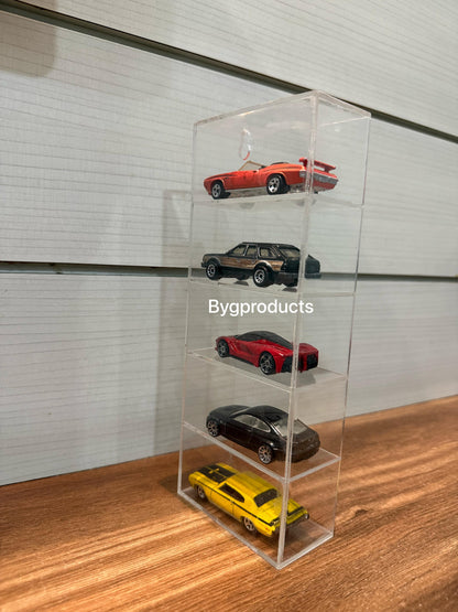 Hotwheels organizer 5 compartments Transparent 1:64