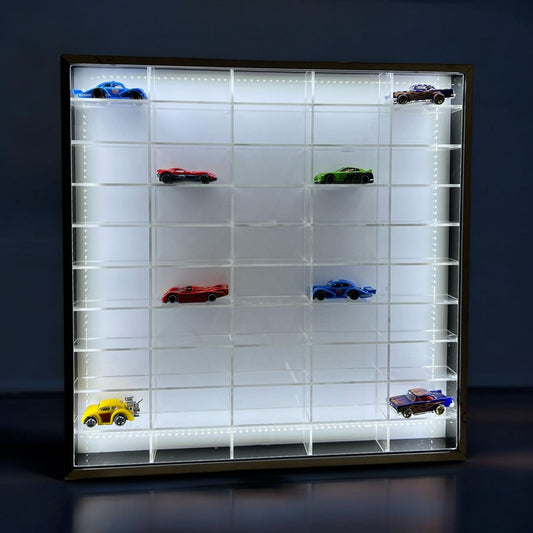 50 compartments Hotwheels organizer with Led lights. 1/64