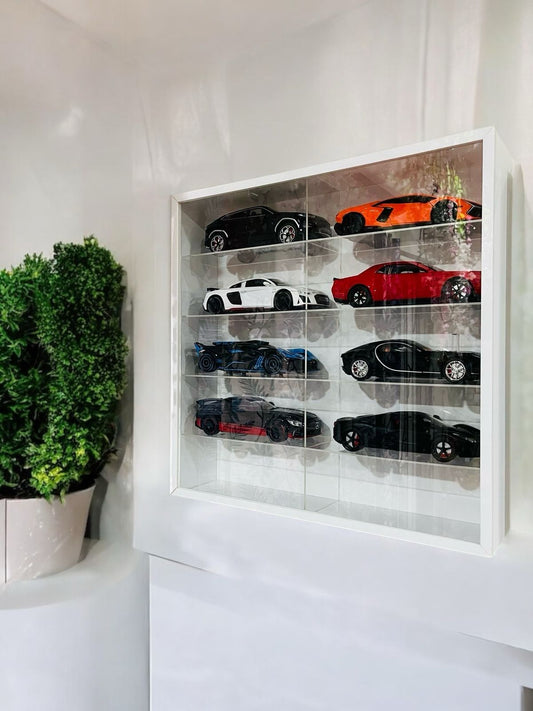 Free standing and wall mountable Display for 1:24 scale models. ( With sliding cover)