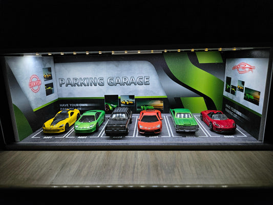 Luxury Miniature Car Showroom for 1:24, 1:43 & 1:64 Models (GREEN)