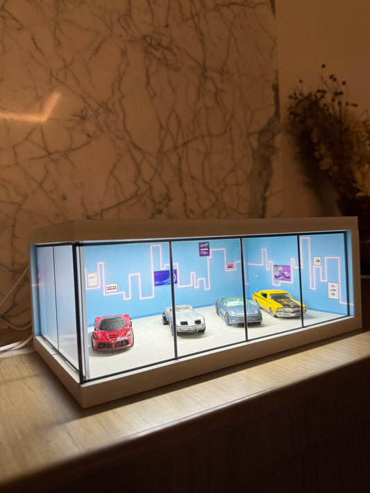 Luxury Miniature Car Showroom for 1:24, 1:43 & 1:64 Models (BLUE)