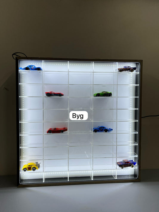 50 compartments Hotwheels organizer with Led lights. 1/64