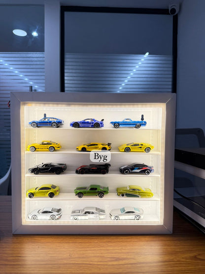 Premium Hotwheels Showcase with Led and sliding cover.